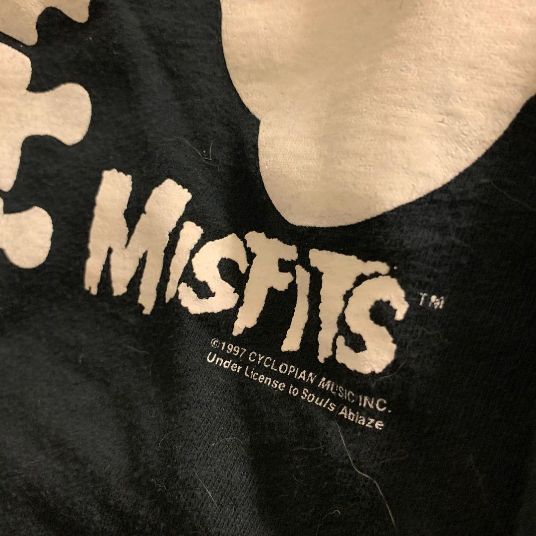 王有病工作室 重磅260G！Misfits错配乐队暗黑元素男女潮长袖t恤 - 图0