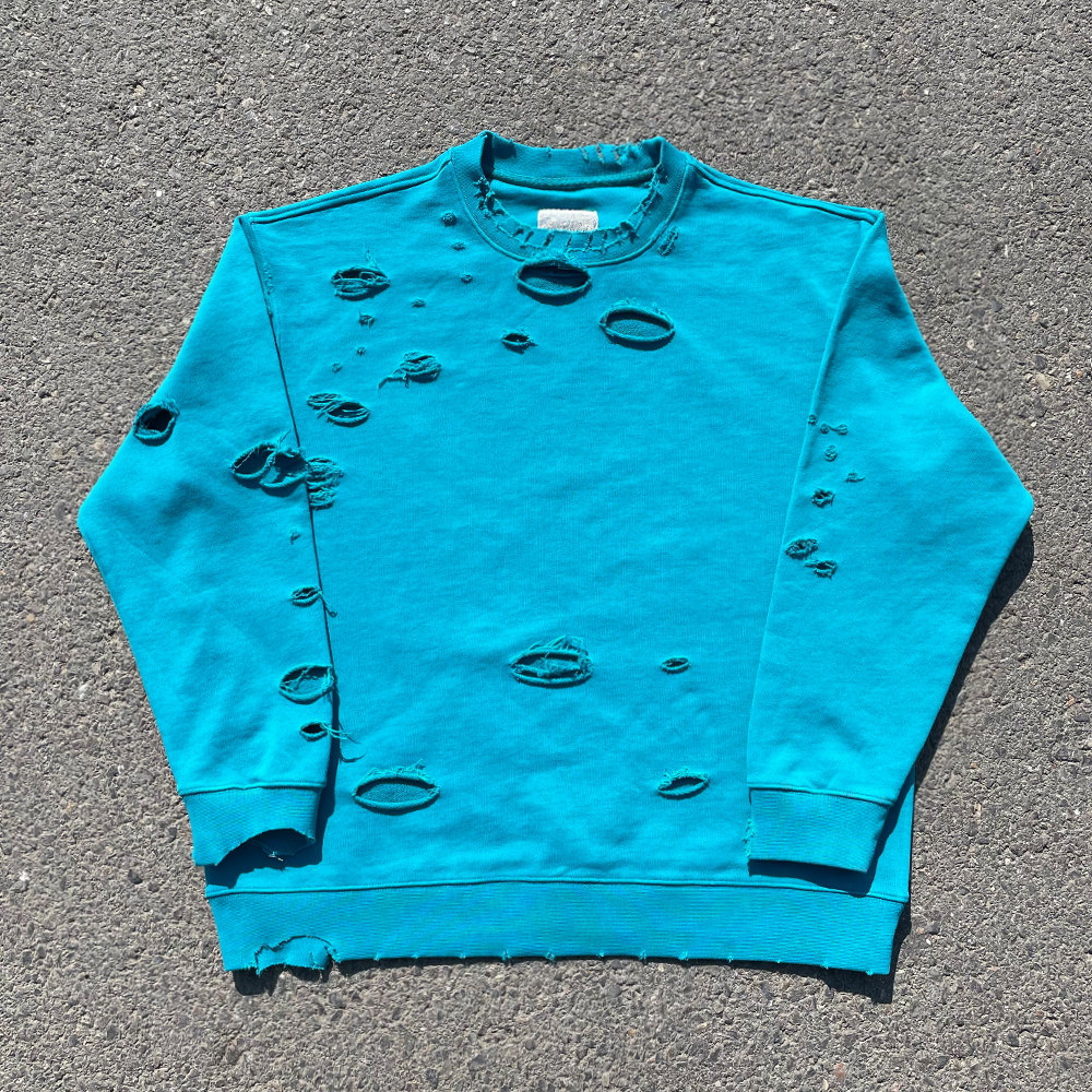 王有病工作室 复古大破坏！磨烂重工做旧重磅水洗糖果色卫衣破洞,淘宝优惠券,粉丝福利购,淘宝优惠卷