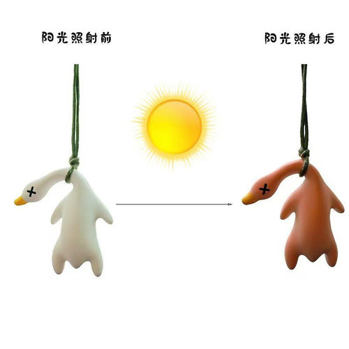 变色烤鸭挂件遇光紫外线会变色有趣恶搞烧鸭钥匙扣黑科技包挂件 - 图2