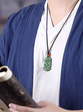 天然正品翡翠龙凤牌玉石吊坠挂件