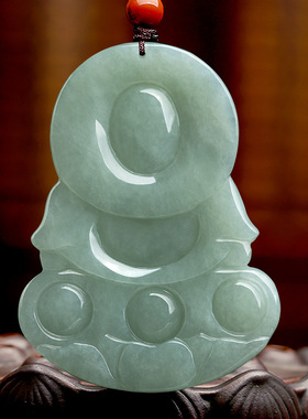 天然缅甸a货翡翠正装大号观音