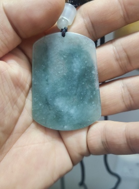 孤品蓝水翡翠虎牌吊坠挂件
