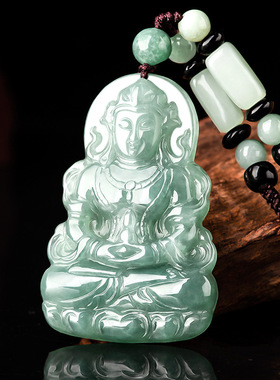 天然翡翠观音度母吊坠挂件