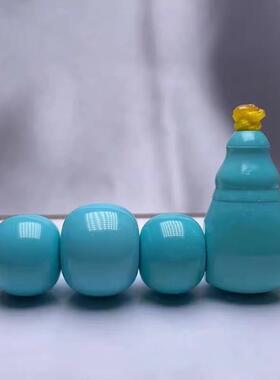 吉祥】湖北原矿绿松石老型单珠散珠三通套装佛头腰珠金刚手串隔珠
