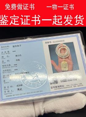 纯天然原色猛犸象牙手串冰料满纹佛珠文玩男女情侣直切款手串手链