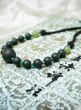 吉祥】天然合香珠儿童吊坠时尚编绳男女款项炼古风送礼