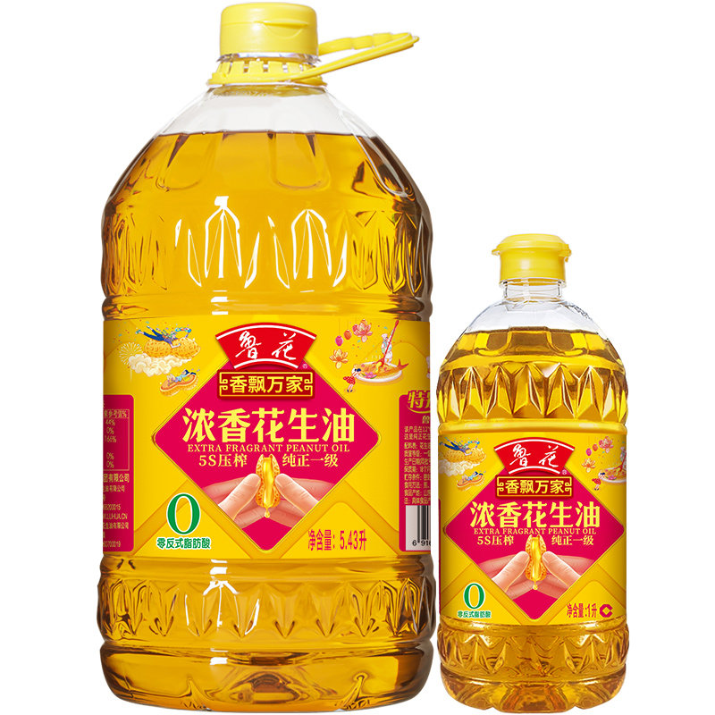 【鲁花直营】鲁花香飘万家花生油6.43L（5.43L+1L）食用油粮油,淘宝优惠券,粉丝福利购,淘宝优惠卷