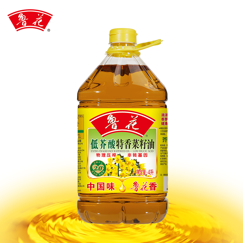 【鲁花直营】 鲁花 低芥酸特香菜籽油4L 非转基因 物理压榨 - 图0