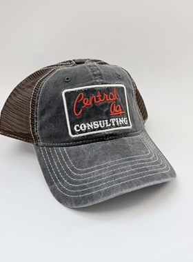 Centrol AG Consulting水洗做旧卡车网帽 美式复古刺绣工装遮阳帽