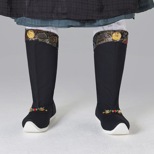 乌衣巷皂靴龙步青云男士汉服鞋明制翘头立体五金装饰古装古风靴子