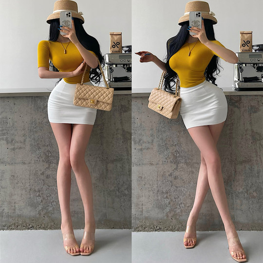 YoungGirlDay韩系纯欲风性感OL高腰丰胯显瘦防走光包臀半身裙短裙