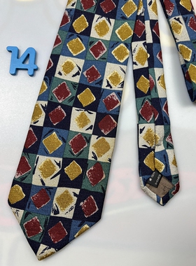 领带碎花手打真丝油画蚕丝中古