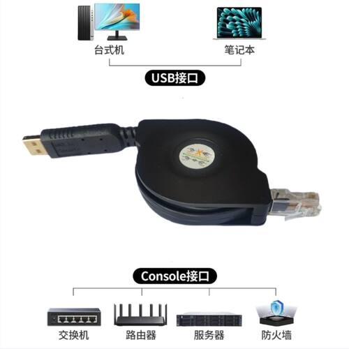 console调试线USB转RJ45交换机路由器配置PL2303串口伸缩线控制线 - 图0