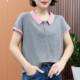 Fashionable age-reducing regular pure cotton women's commuting short-sleeved buttons
