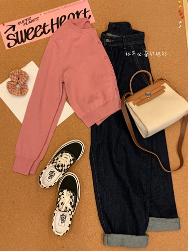 Синие джинсы, комфортные приталенные штаны, коллекция 2023, высокая талия, свободный прямой крой