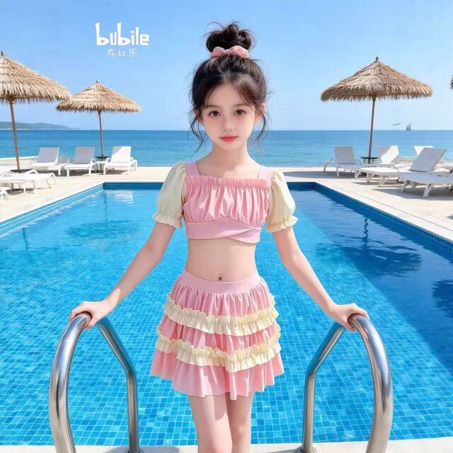 2026 ຮູບແບບໃຫມ່ skirt ແບ່ງປັນຊຸດລອຍນ້ໍາສໍາລັບເດັກຍິງຂະຫນາດໃຫຍ່