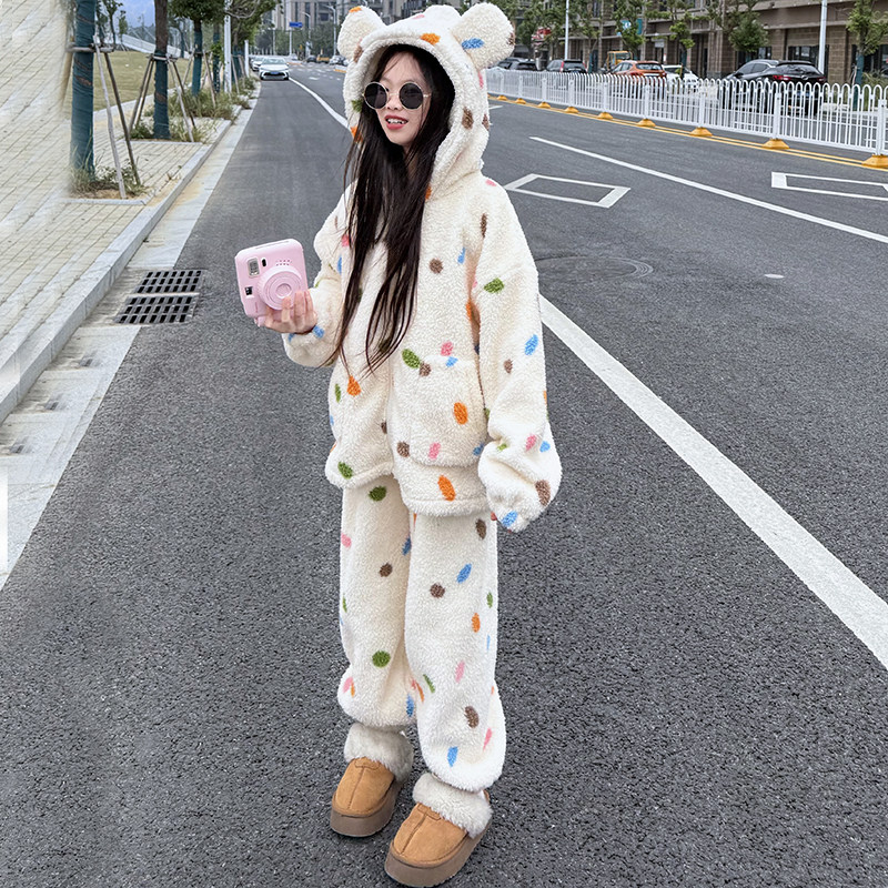 女童睡衣秋冬新款儿童加绒保暖家居服套装中大童女孩米粒绒两件套,淘宝优惠券,粉丝福利购,淘宝优惠卷