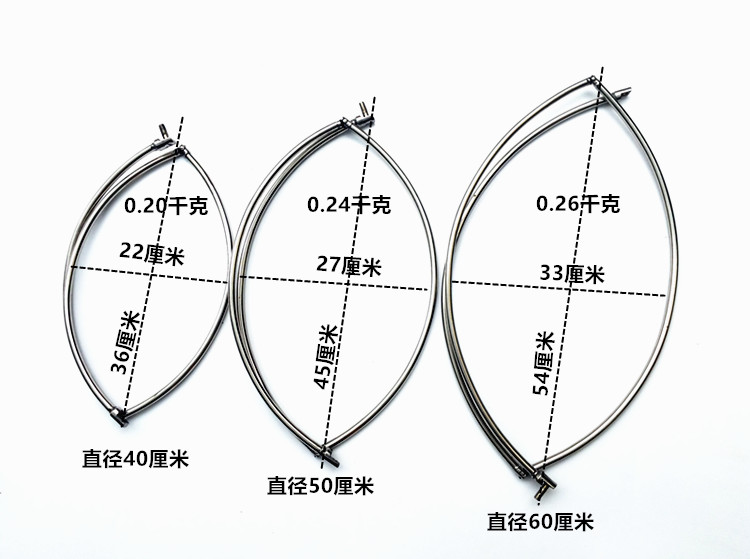 不锈钢抄网圈抄网头网圈钓鱼抄网头加粗加厚空心捞鱼网圈渔具用品 - 图1