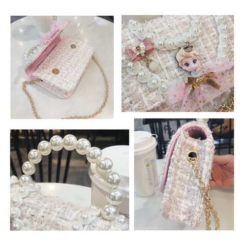 Сумка через плечо, небольшая сумка для принцессы, сумка на одно плечо, в стиле Шанель, подарок на день рождения