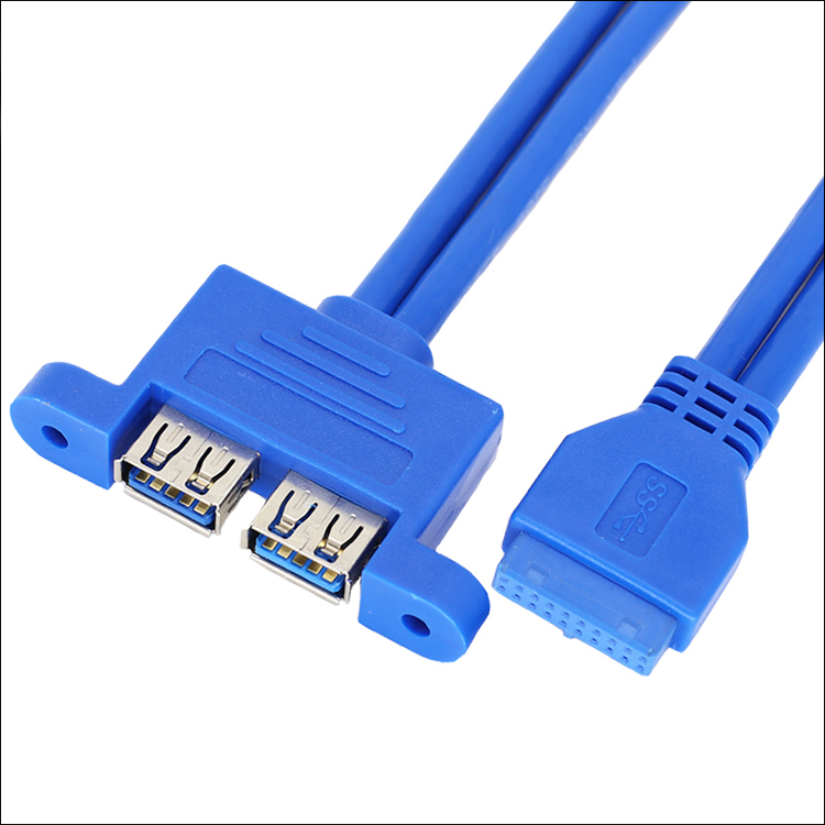 USB3.0挡板线 主板20p转usb扩展线 USB2口机箱挡板 usb双口挡板线 - 图2