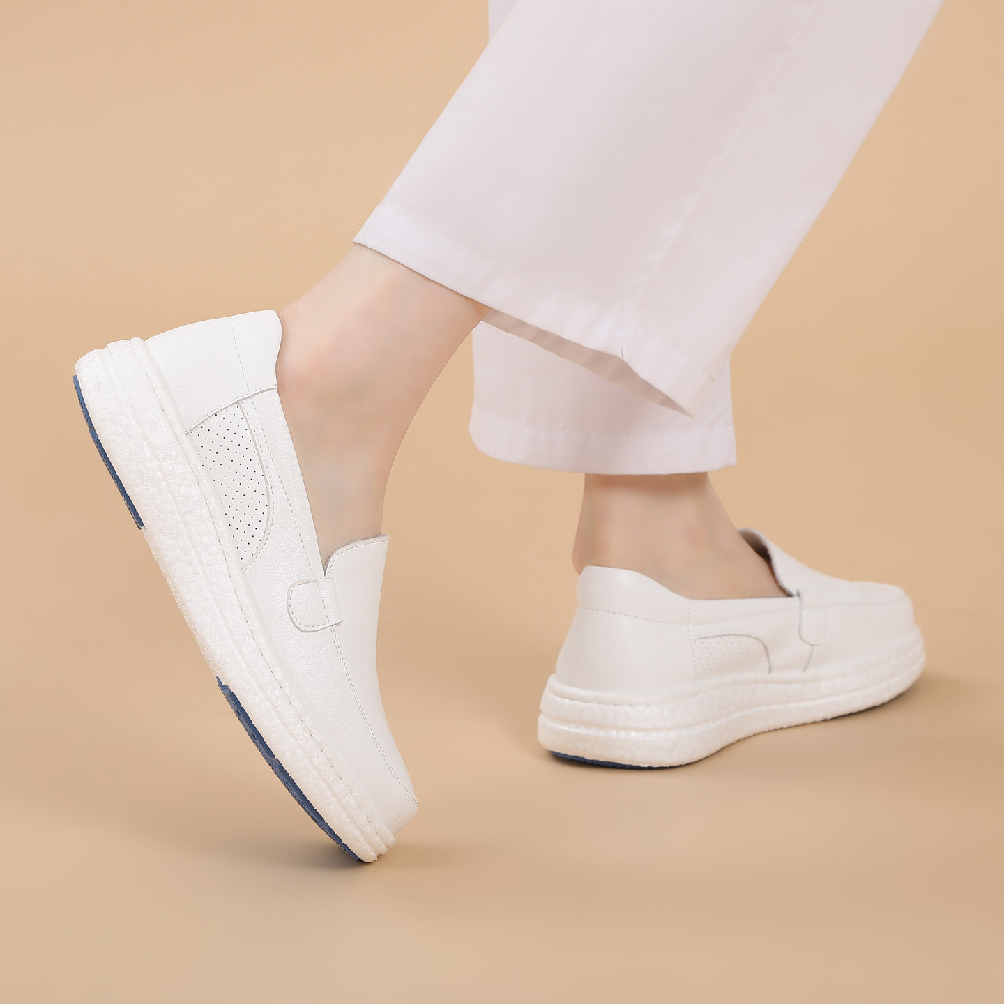 护士鞋女上班极简小白鞋女深口单鞋软底爆米花厚底透气休闲鞋平底,淘宝优惠券,粉丝福利购,淘宝优惠卷