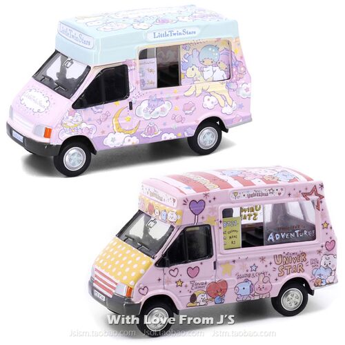 微影雪糕车双子星BT21冰淇淋甜品车 甜筒贩卖车 香港TINY合金车模 - 图1