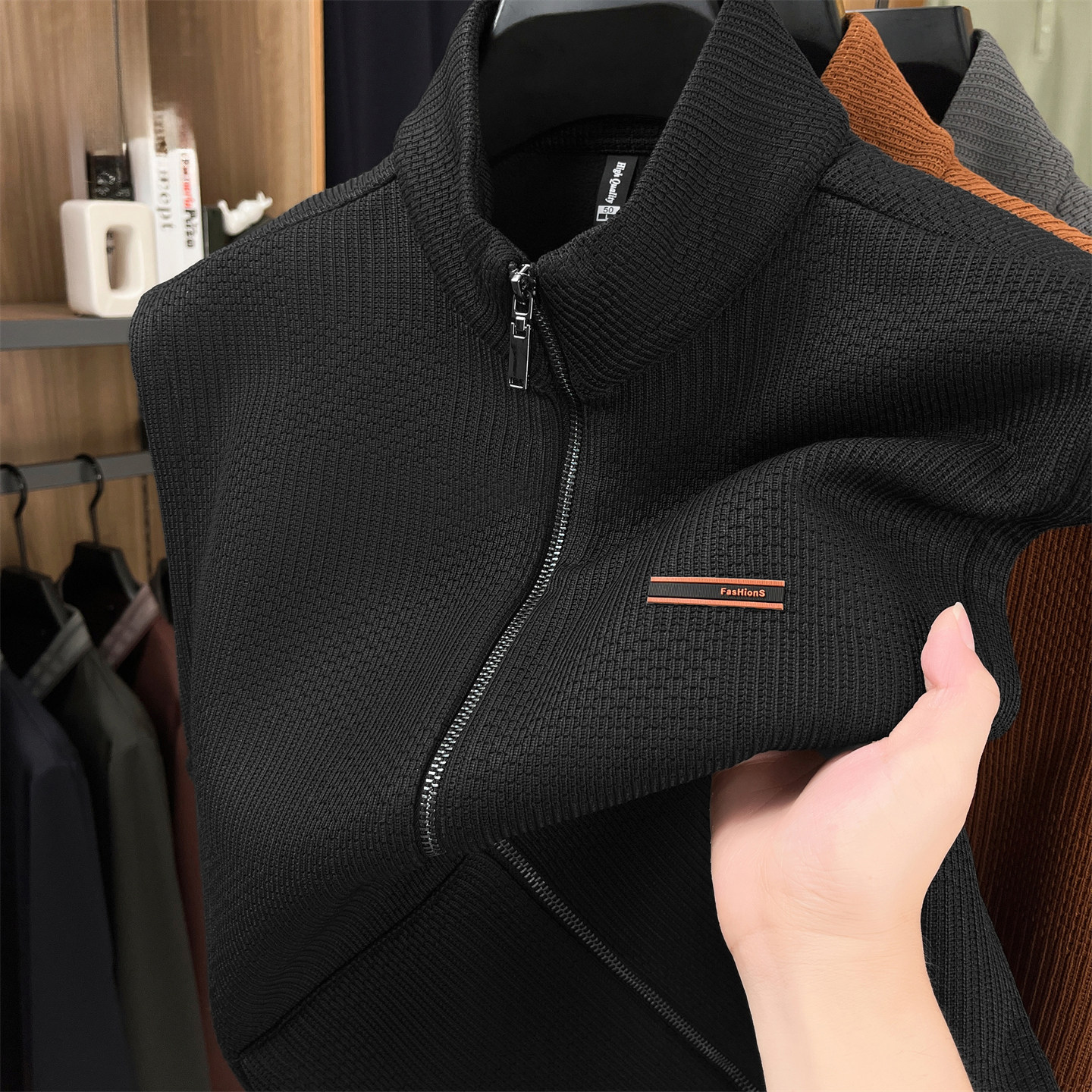 高端立领男士马甲加绒加厚拉链开衫秋冬季2025新款中年上衣外穿,淘宝优惠券,粉丝福利购,淘宝优惠卷