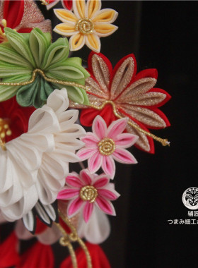 辅匠『红梅仙鹤』细工和风和服发饰发簪lolita浴衣发夹