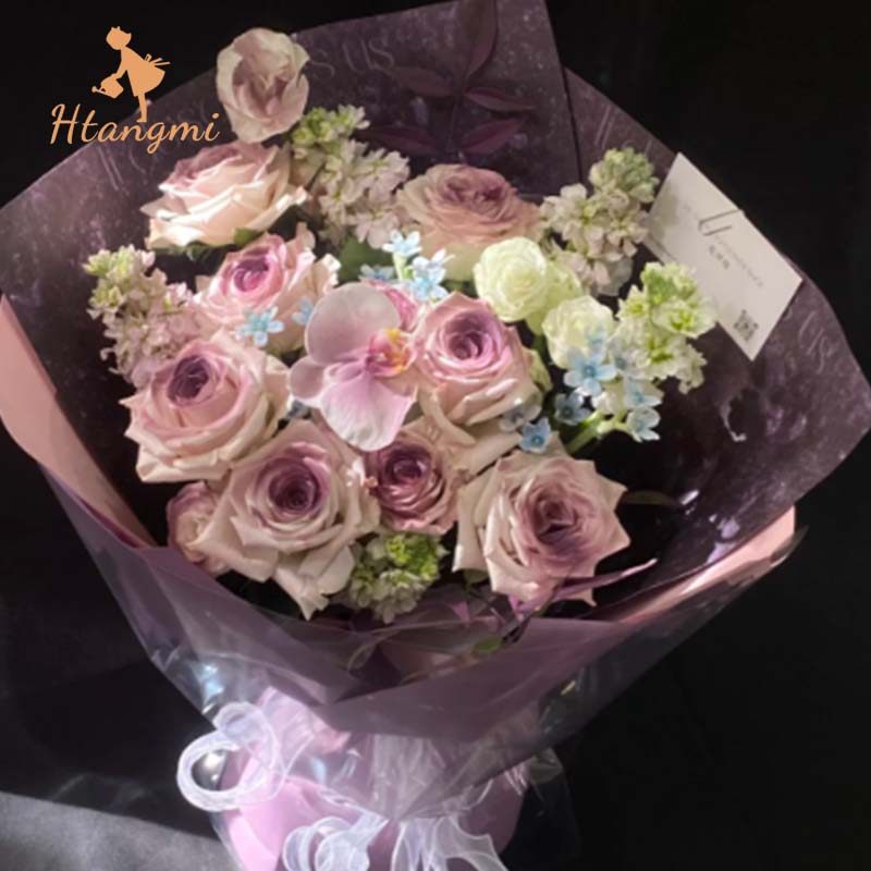 汉唐美乌梅紫酱油画纸网红背景纸鲜花花束包装纸印花牛皮纸包花纸,淘宝优惠券,粉丝福利购,淘宝优惠卷