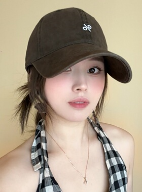版型chao好棒球帽复古棕色春秋