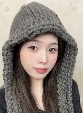 高品质秋冬纯手工韩系纯色巴拉克啦法帽女休闲羊毛百搭针织保暖帽