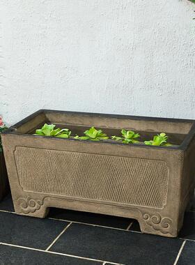 中式风格庭院阳台养鱼池造景水槽落地摆设装饰