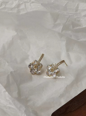 Chakoko925银法式女精致耳钉百搭