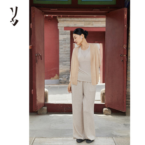 Say Ya【幻】玉炉茶烟 分片织镂空羊绒仿茶服 七分袖/空调房 - 图0