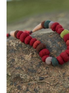 结缘手工织羊绒色彩项链