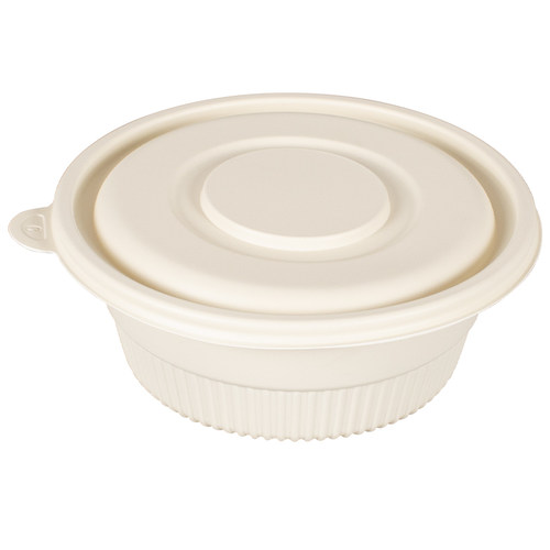 可降解外卖打包盒圆形玉米淀粉生物基餐盒一次性商用环保快餐饭盒 - 图3