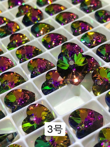 新款施家水晶6228桃心6色混装一包任何肤质正常规格世奇水晶饰品 - 图3