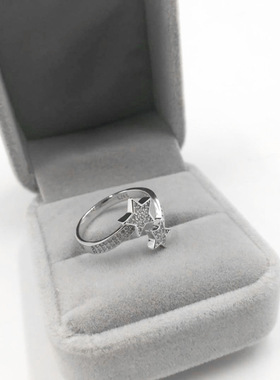 纯银学生饰品日韩风开口戒指