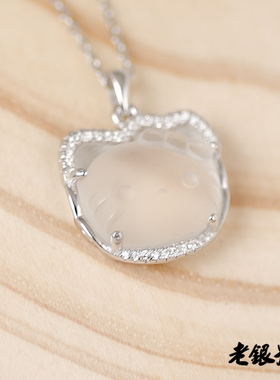 纯银镶钻透明水晶手链日韩风吊坠