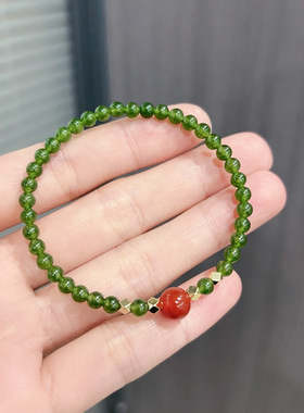 小红书人气款新中式南红玉髓可叠戴串珠手链女时尚南红手串手饰