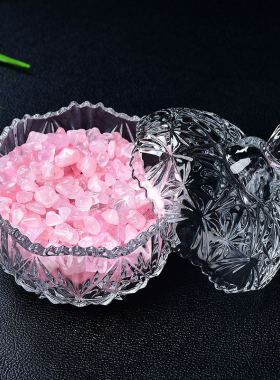 天然紫白粉黄水晶碎石摆件手链消磁石饰品容器收纳盒器皿消磁碗