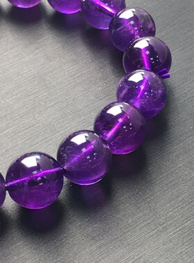 水晶未镶嵌简约天然紫手链透