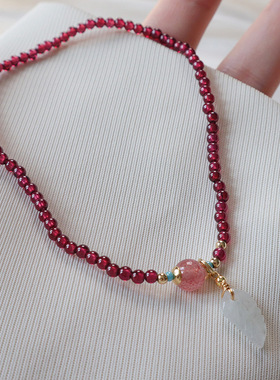 其他未镶嵌时尚天然石榴脚链