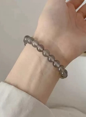 温柔优雅的天然原色~高冰烟灰玉髓（玛瑙）手串 卡10mm*19颗