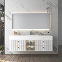 Smart Rock Board Integrated Basin Bath Cabinet Combination Light Extravagant Modern Makeup Room Wash Wash wash Wash Terrace Basin Cabinet Customize