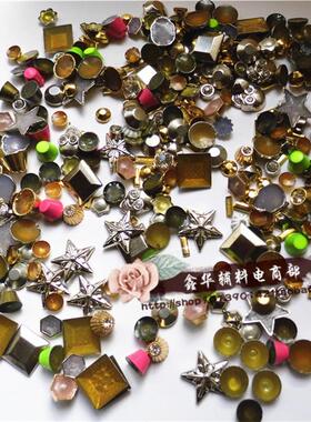 diy扁圆形材料包银色散珠