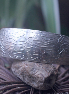 云南民族风复古做旧银手镯