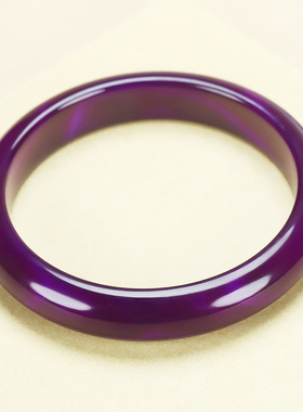 紫玛瑙镯子国风女款玉髓玉镯天然