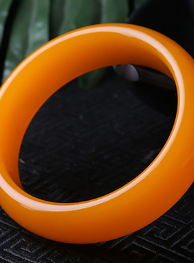 冰透黄玉时尚风女友送妈妈手镯