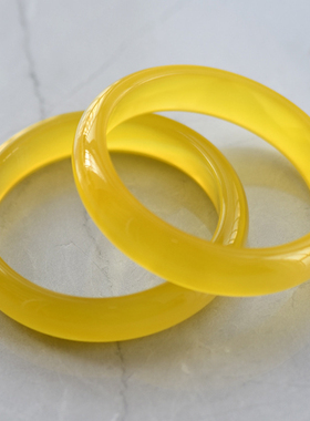 冰种黄玉髓手镯女时尚玛瑙玉镯子